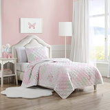 Laura Ashley Kids - Twin Quilt Set, Reversible Kids Bedding with Matching Sham(s), Ideal for Toddler Bedding Set, Ideal Girl Room Essentials, Coquette Room Decor (Ellyn Pink, Twin) Laura Ashley