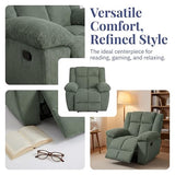 Trygoal Oversized Corduroy Recliner Chair, Manual Lazy Boy Recliner with Home Theater Seating, Breathable Living Room Reclining Chair for Adults Reading, Gaming, Relax, Green