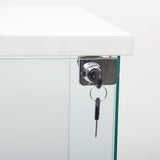 CISURCPI 4-Shelf Glass Display Cabinet with Door and Lock, Upgraded Quick-Install Style Curio Cabinets 5mm Tempered Glass Floor Standing Bookshelf for Bedroom, Living Room 64.7”x 16.7”x 14.3” White CISURCPI