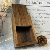 TATMOHIK Small Wood Gift Box with Sliding Lid, Sliding Top Tiny Wooden Keepsake Box USB Box for Family/Friends/Photographer/Client(Walnut TATMOHIK