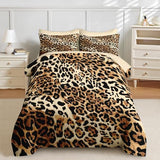 Nesker Comforter Set Queen Size, Cheetah Leopard Print Animal 7 Pcs Bedding for Kids and Adults, Wild Safari Skin Pattern Bed Sheet Sets with Fitted Sheet 2 Pillowcases & 2 Shams Nesker