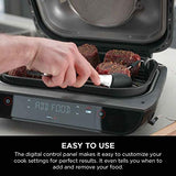 Ninja Indoor Grill, Foodi Smart XL 6-in-1 Indoor Grill with Air Fry, Roast, Bake, Broil & Dehydrate, Smart Thermometer, Black/Silver, FG551 Ninja