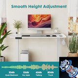 NEWBULIG Electric Standing Desk, Height Adjustable Sit Stand Up Desk, 63" X 24"Computer Workstation Rising Home Office Gaming Table with Memory Preset Splice Board, White NEWBULIG
