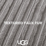 UGG Kenzie Comforter Set with 2 Pillow Shams Plush Faux Fur Bedding Soft Warm Down Alternative Comforter Washable Hypoallergenic Fluffy Blanket Set for Bedroom, King/California King Size, Seal UGG