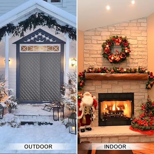 RYB HOME Grey Large Thermal Insulated Curtain for Winter, Window Insulation Soundproof Room Divider for Drafty Door Basement Laundry Acoustic Covering as Door Curtain, W48 x L96 inch, 1 Panel RYB HOME