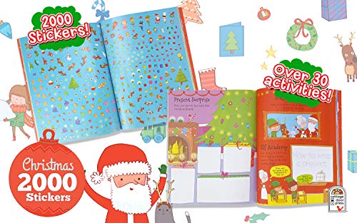 2000 Stickers Christmas Activity and Sticker Book for Kids Ages 3-7 - Puzzles, Mazes, Coloring, Dot-to-Dot, And More! (2000 Sticker Activity Books) - WoodArtSupply