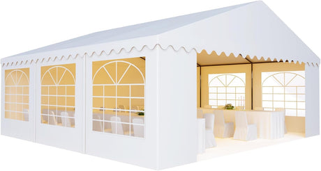 AMERICAN PHOENIX 20x20 Party Tent Heavy Duty Canopy Shelter for Wedding Commercial Event Trade Show with Removable Sidewalls and Windows White (20x20 ft - PE) AMERICAN PHOENIX