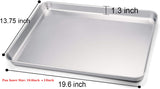 TeamFar Baking Sheet, 20’’×14’’×1’’, Cookie Sheet Half Sheet Baking Pans Stainless Steel, Non Toxic & Healthy, Heavy Duty & Thick Gauge, Mirror Finish & Dishwasher Safe - 2 Piece TeamFar