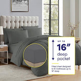 Sweet Home Collection 5 Piece Comforter Set Bag Solid Color All Season Soft Down Alternative Blanket & Luxurious Microfiber Bed Sheets, Gray, Twin Sweet Home Collection