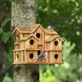 Bird Houses for Outside 10 Hole Bird House Room for 10 Bird Families Large Bird House for Garden/Courtyard/Backyard Decor Finch Bluebird Cardinals Handmade Hummingbird House YYYUAN
