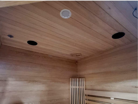 Canadian Hemlock Outdoor Triple Bench Wet or Dry Traditional Swedish Steam Sauna SPA with 9KW Heater Generic