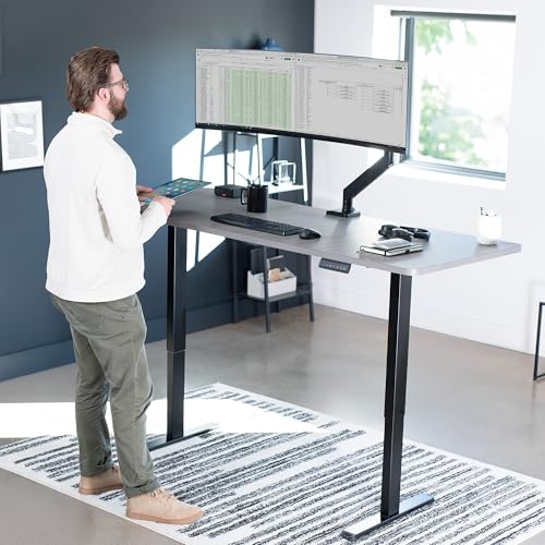 VIVO Electric Dual Motor Standing Desk Frame for 41 to 81 inch Table Tops, Frame Only, Ergonomic Standing Height Adjustable Base with Push Button Memory Controller, Black, DESK-V122EB VIVO