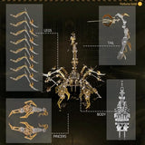 Kolotesame Scorpion 3D Metal Puzzle Model for Adults, DIY Mechanical Scorpion Challenging Building Kit with Tool, Cool Desk Decor for Man or 3D Building Enthusiasts Gift (Gold)