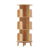 Gdrasuya10 3 Tier 360° Rotating Wooden Bookshelf – Stylish Floor-Standing Book Storage Organizer for Any Room Gdrasuya10