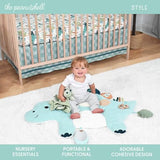 The Peanutshell 4 Piece Nursery Bundle: Crib Sheet & Dinosaur Baby Tummy Time Mat & Nursery Decor & Dino Plush Security Blanket Play Toy The Peanutshell
