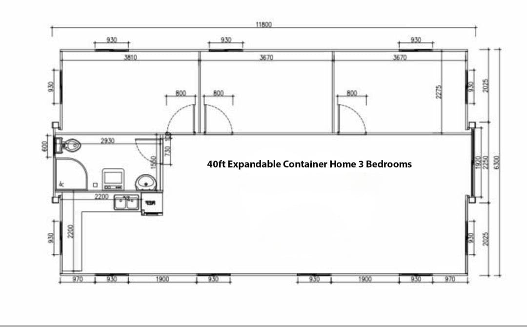 40FT Tiny House to Live in,SAA Portable Prefab House with 3 Bedroom 1 Full Equipped Bathroom and Kitchen,Foldable Mobile Home with Steel Frame,Prefabricated Expandable Container House for Adu - WoodArtSupply