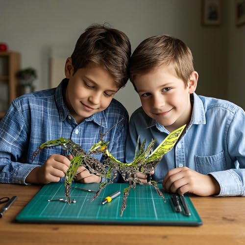 Metalkitor 3D Metal Puzzles for Adults, Giant Mantis Model Kit - Steampunk DIY Ornament - Assembly Jigsaw Crafts Brain Teaser - Perfect Room Decor and Gift Choice(1200+PCS, Purple)