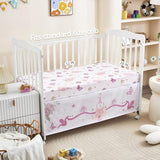 NacoMoco 3-Piece Crib Bedding Set for Girls - Ultra Soft Baby Bedding Set Includes Crib Comforter, Sheet & Skirt (Purple) NacoMoco
