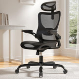 Marsail Ergonomic Mesh Office Chair High Back Home Office Desk Chair with Adaptive Lumbar Support, 2D Headrest, 3D Flip-Up Armrests, Height Adjustable and Rocking Tilt for Home Office and Gaming Marsail