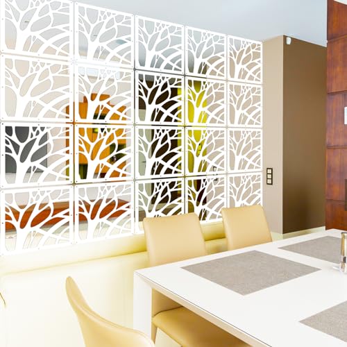 PKEPJ Hanging Room Divider Panels,10 Pieces Hanging Room Partition Wall Dividers Wood-Plastic Panel Screen DIY Room Office Home Decoration (White15) PKEPJ