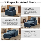 Homotive Sleeper Sofa Bed 3-in-1 Sleeper Chair Pull Out Bed, Futon Couch, Convertible Sofa Bed with Reclining Backrest, 35.6" (Blue) Homotive