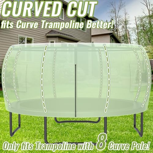 Gardenature 14FT Trampoline Tent for Kids(Tent Only),Fit for 8 Curved Poles Round Trampoline, Trampolien Shade Cover, Trampolien Accessories,Anti-Tear, Green Gardenature