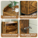 GRUSIGN Shoe Cabinet, Shoe Storage Cabinet with 2 Flip Drawers & Adjustable Shelf, Space-Saving Shoe Organizer – Holds 12+ Pairs, Narrow Shoe Cabinet Storage for Entryway/Hallway（Brown） GRUSIGN