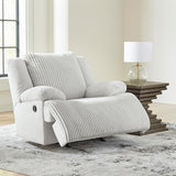 Signature Design by Ashley Top Tier Modern Indoor Upholstered Manual Rocker Recliner, White Signature Design by Ashley