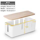 Cable Management Box by Baskiss, 12x5x4.5 inches, Wood Lid, Wire Organizer for Desk TV Computer USB Hub System to Cover and Hide & Power Strips & Cords Baskiss