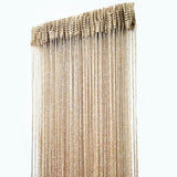 ave split Decorative Door String Curtain Wall Panel Fringe Window Room Divider Blind Divider Tassel Screen Home 100x200centimeter (Champagne18) ave split