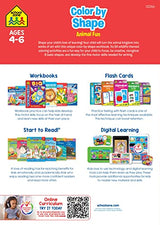 School Zone Color By Shape Animal Fun Workbook: 64 Pages, Preschool, Kindergarten, 1st Grade, Basic Shapes, Coloring, Wildlife, Ages 4 to 6 (Activity Zone Book Series) School Zone