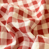 NSNLGSGC Red Gingham Duvet Cover Set Queen, Grid Simple Geometric Square Pattern Comforter Cover,Soft Plaid Washed Microfiber Bedding Cover(3PCS,Queen) NSNLGSGC