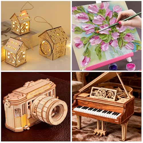 24Pcs 16 x 12 x 1/8 Inch Baltic Birch Plywood Sheets 3mm Unfinished Plywood Sheet for Arts and Crafts, Painting, Pyrography, Wood Engraving, Wood Burning, Laser, Architectural Models ACXFOND