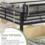 Duxelifin Twin Size Loft Bed with Staircase, Metal Loft Beds with Storage Shelves & Wardrobe, High Lofted Bed Frame, Loft Twin Bed for Boys Girls and Teens, No Box Spring Needed (Black) Duxelifin