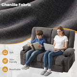 BOSMILLER Reclining Loveseat with Cup Holders for Living Room 2 Seat Manual Loveseat Recliner with Side Pocket