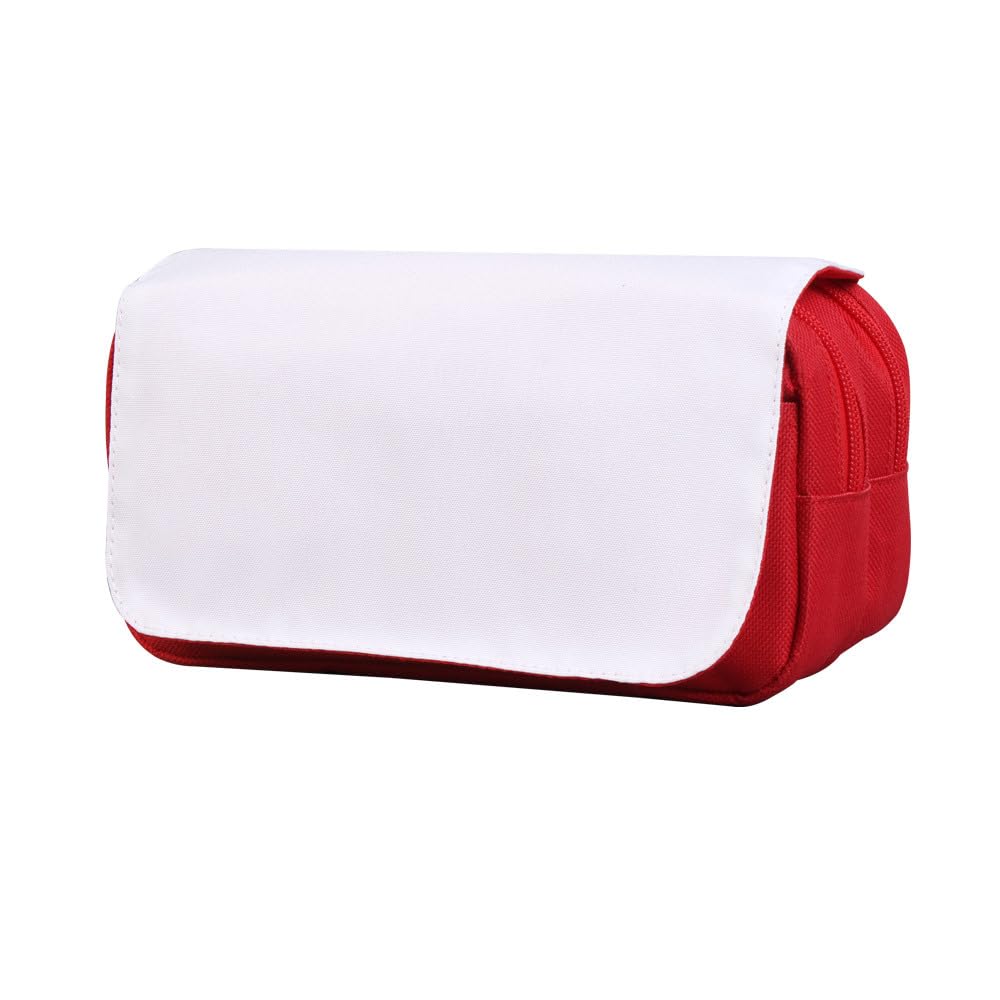 SCCFMM 10Pcs Sublimation Blank Makeup Bag,Women Removable Sublimation Bags with Zipper Cosmetic Bag Sublimation Makeup Bags Bulk Travel Toiletry Bag DIY Logo Heat Transfer Print (Red) SCCFMM