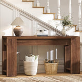 Curlaky 71" Extra Long Console Table, Wood Farmhouse Entryway Table, Plank and Beam Console Tables for Living Room, Entry, Entrance, Behind Couch, Hallway, Foyer, Narrow Sofa Tables for Front Doo Curlaky