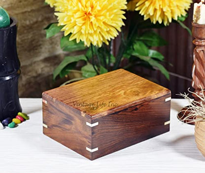 DnU Avenue Wooden Urn for Human Ashes - Handmade Rosewood Pet Urn for Dogs Cats - Personalized Wooden Funeral Urn for Ashes Handcrafted, Burial Urn - WoodArtSupply