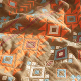 Boho Throw Blanket for Bed 80”x90”, 100% Cotton Woven Blanket for Couch Sofa, Ultra Soft 4-Layer Muslin Quilt with Diamond Pattern, Farmhouse Bed Blanket/Cover for Living Room Decor SE SOFTEXLY