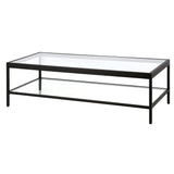 Henn&Hart 54" Wide Rectangular Rectangular Coffee Table in Blackened Bronze, Modern Rectangular Coffee Tables for living room, studio apartment essentials Henn&Hart