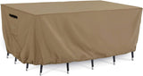 Tempera Retangle Patio Furniture Cover, Outdoor Table Covers Waterproof, Heavy Duty Deck Furniture Covers for Winter, 108''L x 82''W x 27.8''H,Taupe Tempera