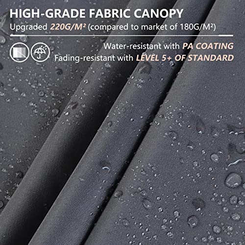 MUPATER 10' X 13' Outdoor Retractable Aluminum Pergola with Weather-Resistant Canopy for Backyard Deck Garden Grey MUPATER