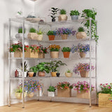 L Shaped Adjustable Storage Shelves, 57.87x13.78x70.87in Adjustable 5 Tier Wire Shelving Unit, Heavy Duty Garage Corner Shelf, Metal Standing Shelf Units, Pantry Shelf for Corner Laundry Closet SESAISHEIR