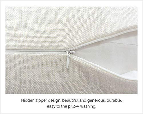 QOMOLANGMA Blank Sublimation Pillow Cover 15.75" x 15.75" Linen Heat Transfer Printing Sublimation Blank Pocket Pillow Case Linen Pillowcase (10PCS) QOMOLANGMA