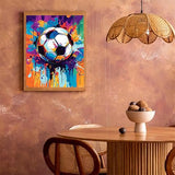 Soccer Ball Paint by Numbers for Adults Beginners Graffiti Background Painting by Number on Canvas Without Frame, DIY Sports Decor on Canvas with Brushes Acrylic Paint (16x20inch) LAENAKR