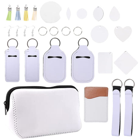Ciieeo 1 Set Dye Sublimation Kit Sublimation Blanks Products Tassel DIY Sublimation Spray Sublimation Starter Kit Sublimation Blank Lipstick Holder Jewel Earrings Jewlery Kit Bag Key Ciieeo