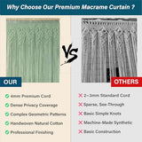 Macrakido - Premium 4mm Thick Macrame Door Curtain - Handcrafted Light Sage Green Boho Room Divider - Extra Dense Privacy Screen - Doorway Hanging Decor 40" x 80" Macrakido