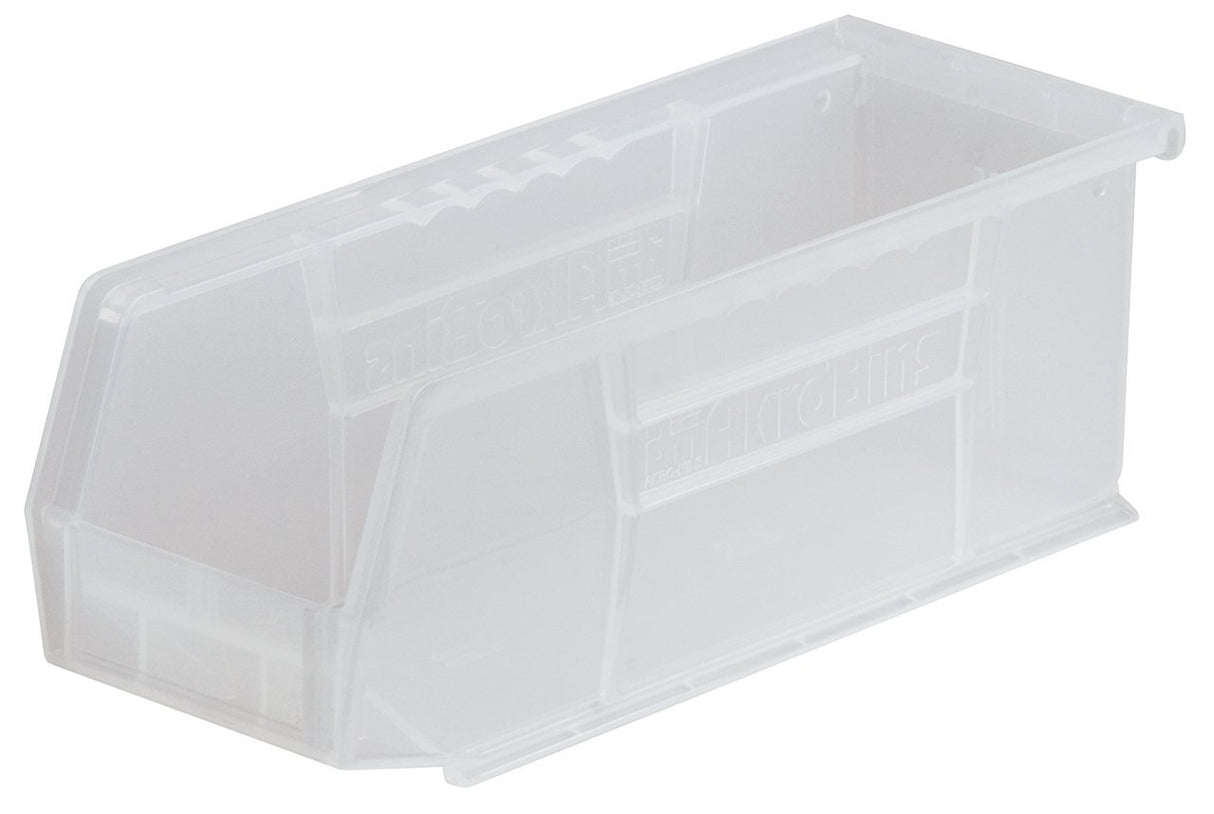 Akro-Mils 30224 AkroBins Plastic Storage Bins, Space-Saving Stackable Bins for Garage, Pantry, Craft Organization, 11" L x 4" W x 4" H, Clear, 12-Pack Akro-Mils