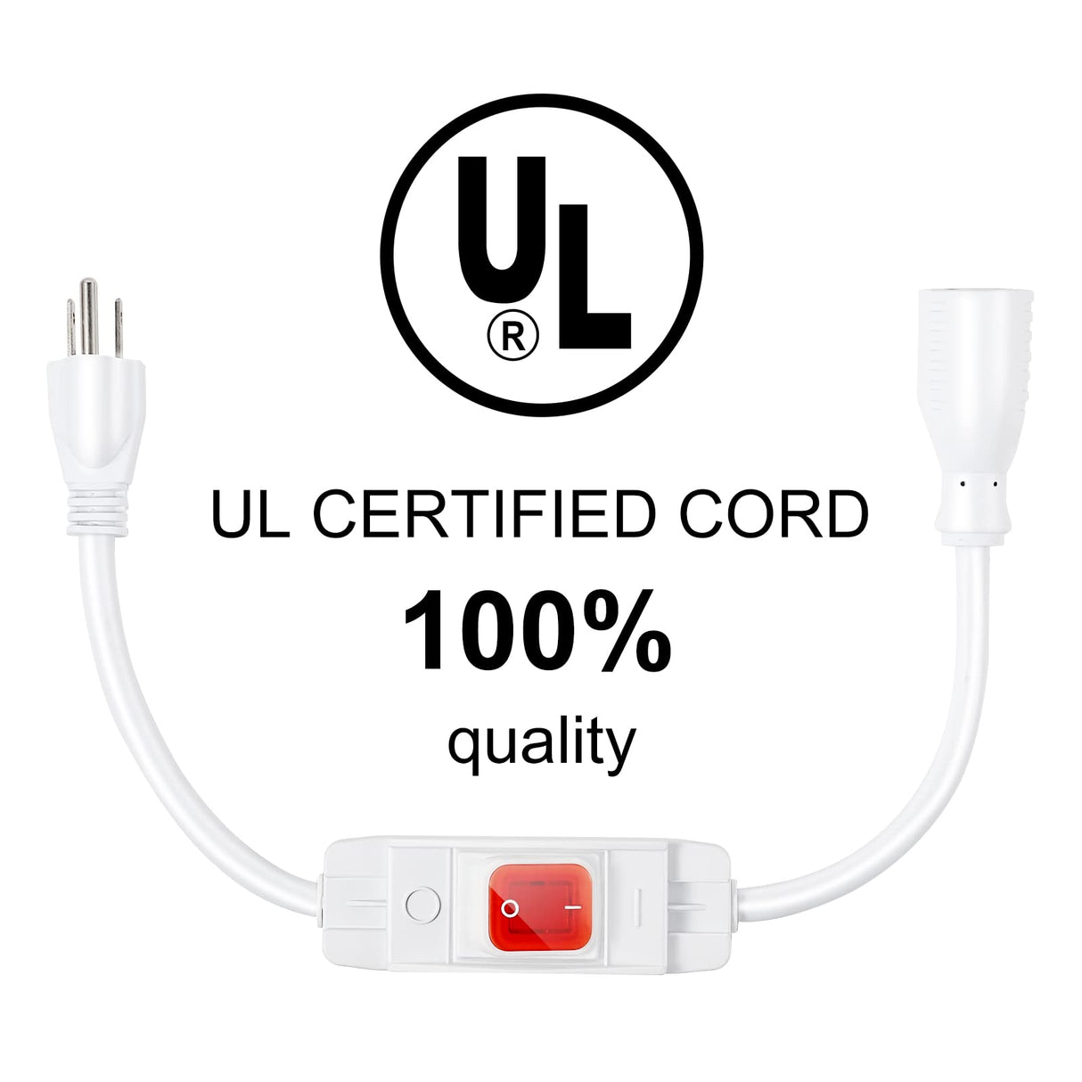 Outdoor Waterproof Extension Cord with Switch - 3 Prong, On/Off Switch with SJTW Extension Cord, Heavy Duty, 125v/250v (15 Ft, White) Makevivi