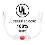 Outdoor Waterproof Extension Cord with Switch - 3 Prong, On/Off Switch with SJTW Extension Cord, Heavy Duty, 125v/250v (15 Ft, White) Makevivi